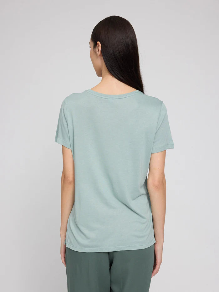 Ecovero Viscose Basic T-Shirt pale aqua | MAZINE