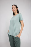 Ecovero Viscose Basic T-Shirt pale aqua | MAZINE