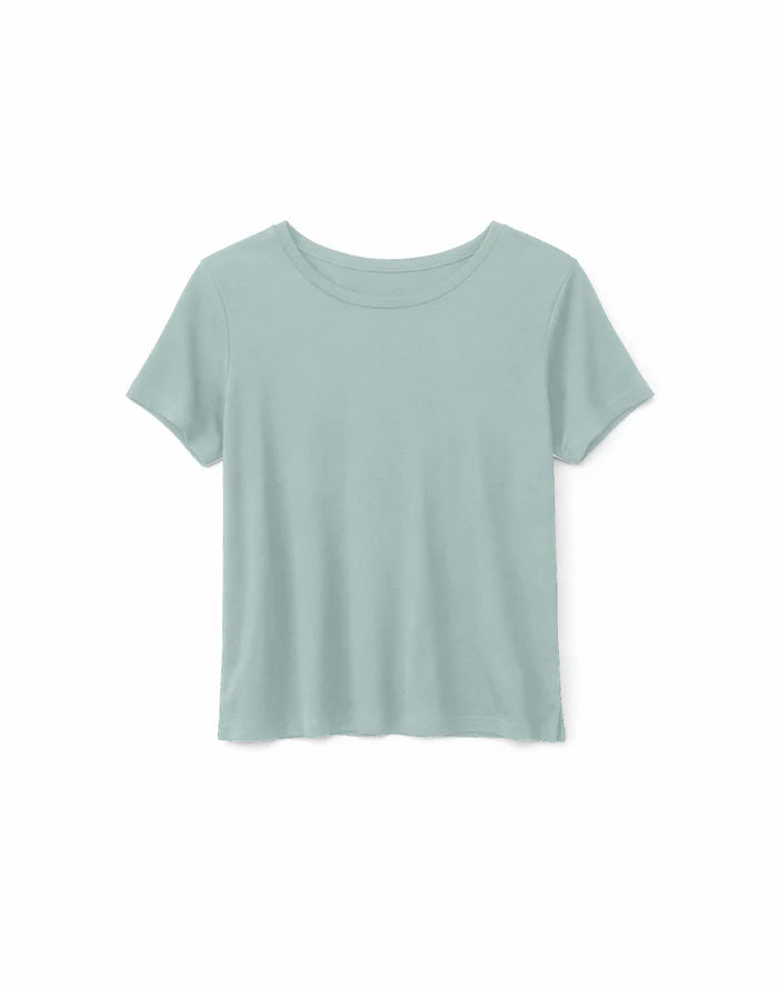 Ecovero Viscose Basic T-Shirt pale aqua | MAZINE
