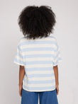 Bold Striped T-Shirt pastel blue/offwhite | MAZINE