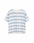 Bold Striped T-Shirt pastel blue/offwhite | MAZINE