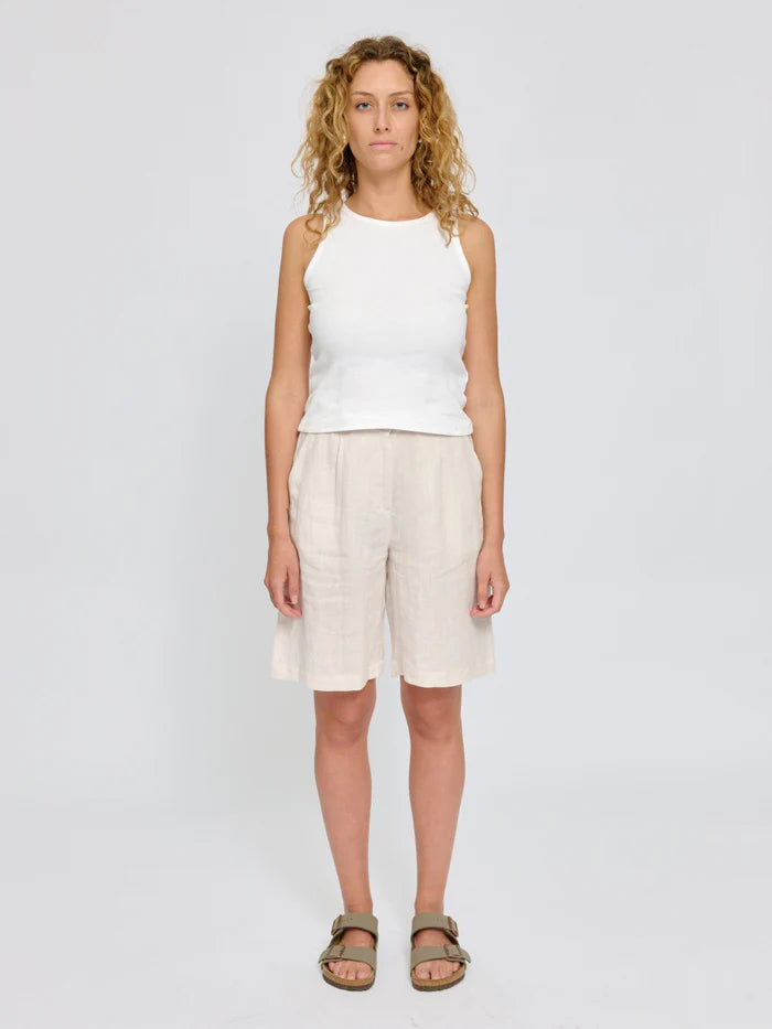 Linen Bermuda Shorts moon | MAZINE
