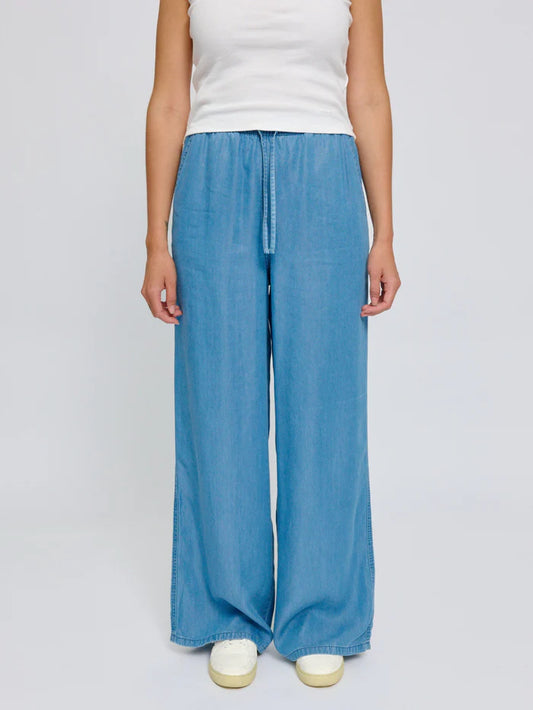 Drawstring Tencel Pants dark blue wash | MAZINE