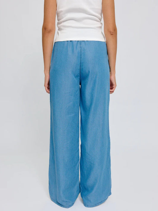 Drawstring Tencel Pants dark blue wash | MAZINE