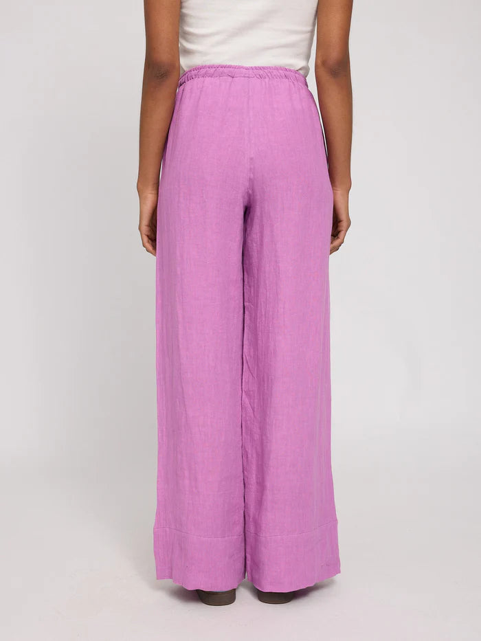 Drawstring Linen Pants violet pink | MAZINE