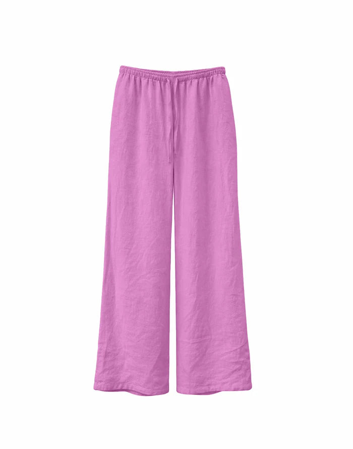 Drawstring Linen Pants violet pink | MAZINE