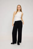 Pleated Viscose Pants black | MAZINE