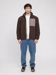 Padded Teddy-Fleece Jacket (Herren)  chocolate/warm mud | MAZINE