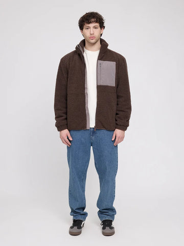 Padded Teddy-Fleece Jacket (Herren)  chocolate/warm mud | MAZINE