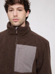 Padded Teddy-Fleece Jacket (Herren)  chocolate/warm mud | MAZINE