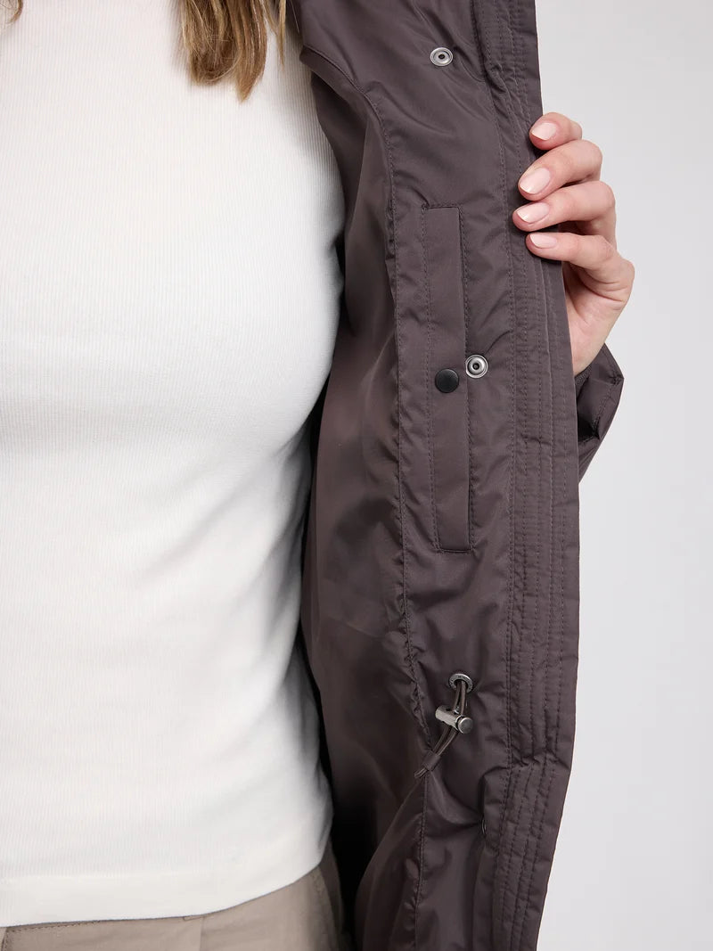 Waves Quilt Puffer Coat eggplant | MAZINE