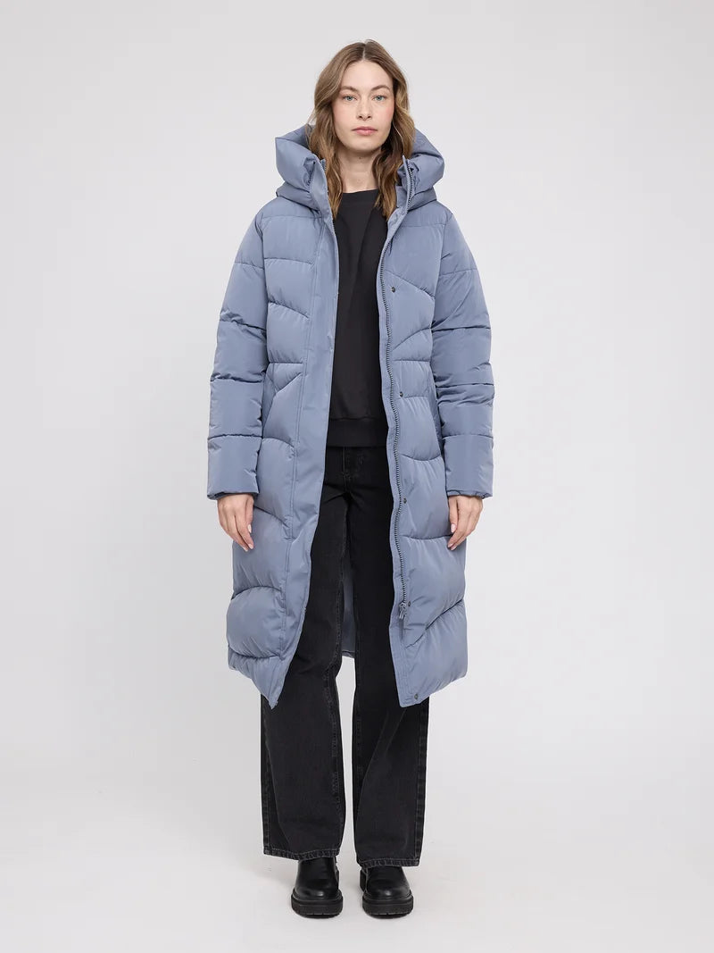 Waves Quilt Puffer Coat slate blue | MAZINE