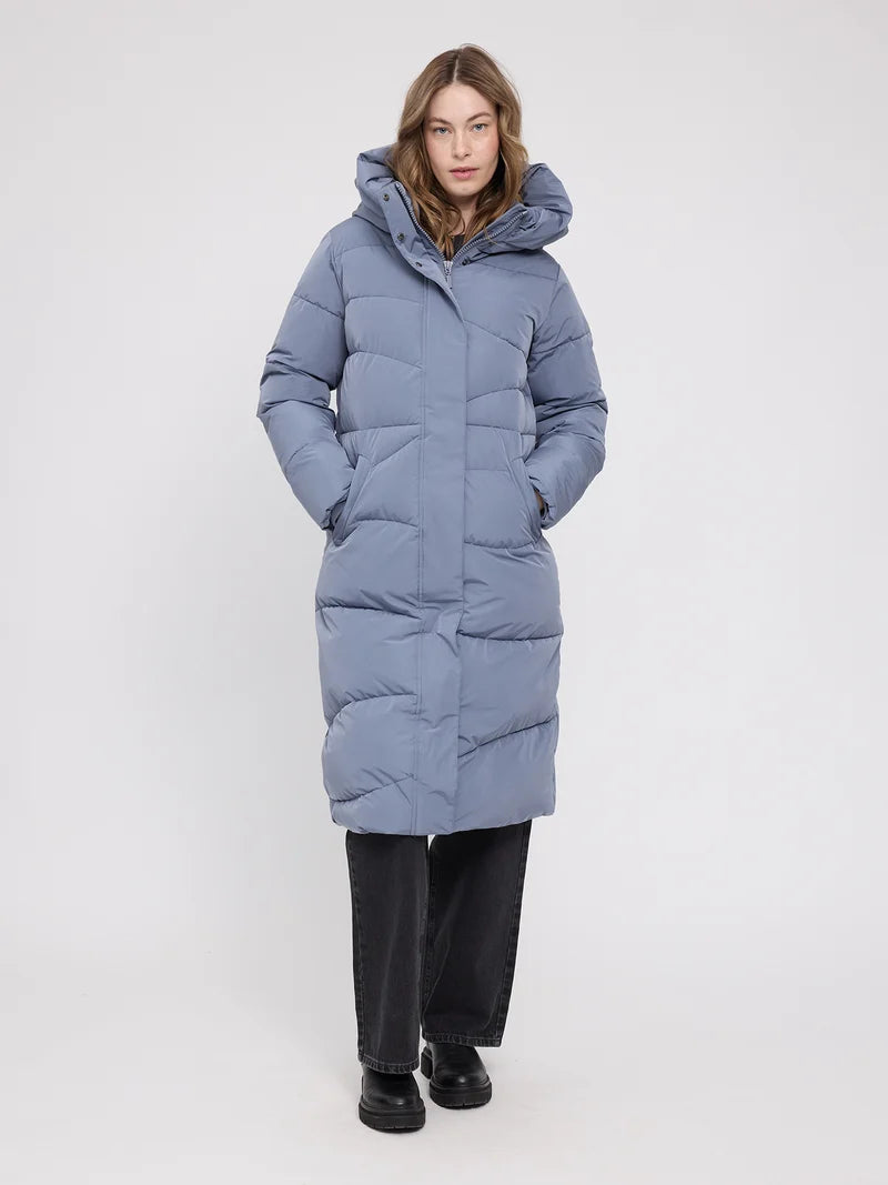 Waves Quilt Puffer Coat slate blue | MAZINE
