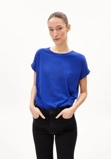 T-Shirt IDAARA dynamo blue | ARMEDANGELS