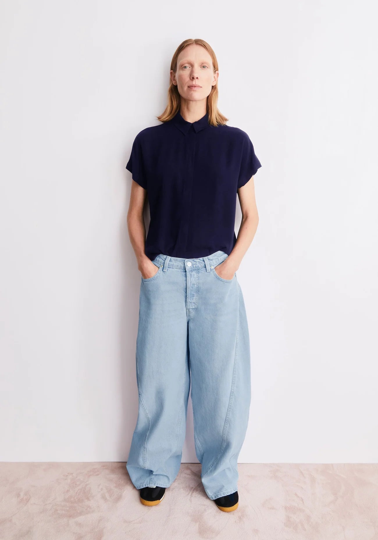 Bluse LARISAANA tinted navy|  ARMEDANGELS