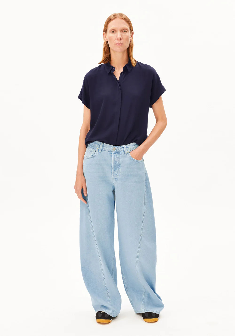 Bluse LARISAANA tinted navy|  ARMEDANGELS