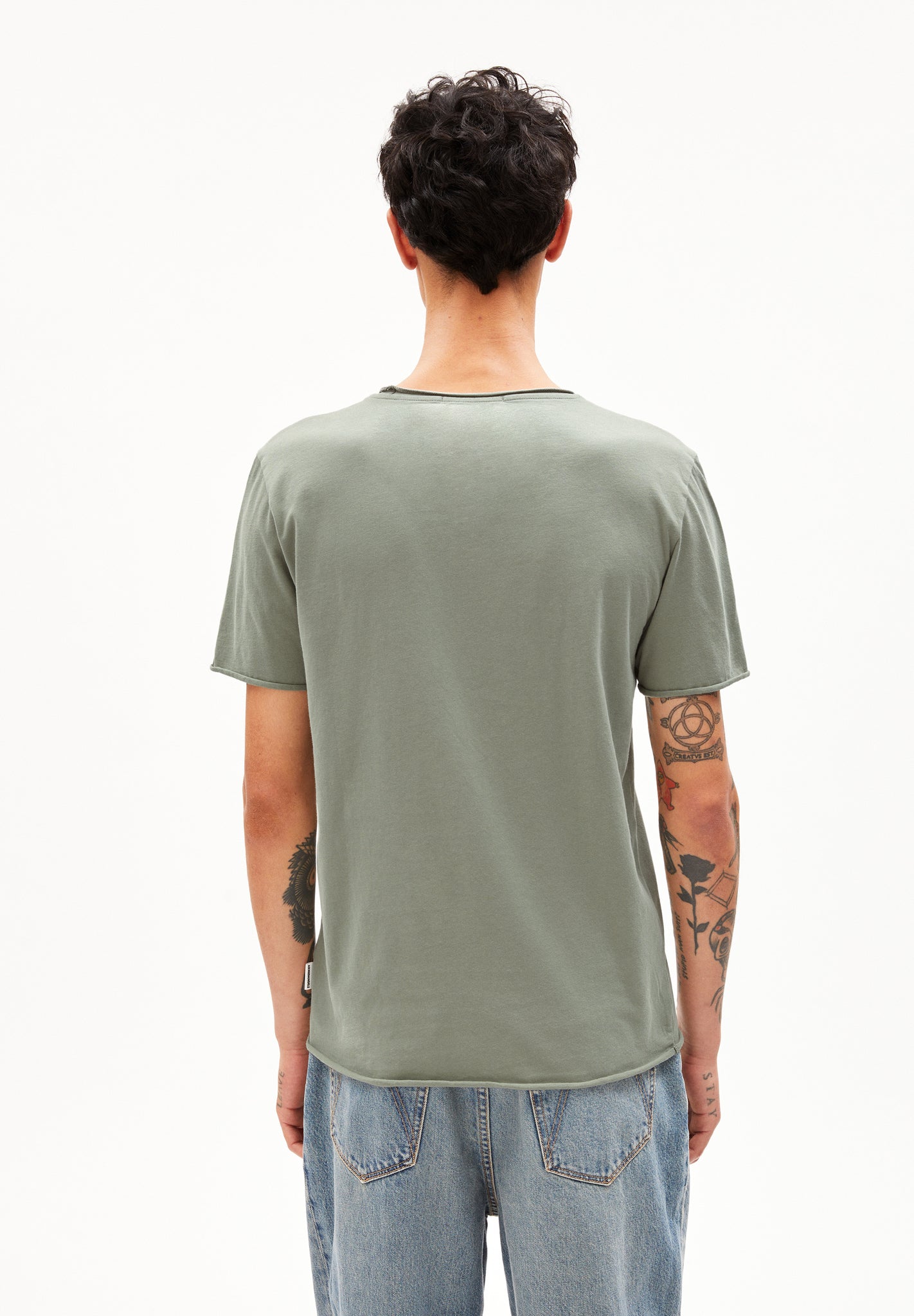 T-Shirt AAMON BRUSHED grey-green | ARMEDANGELS