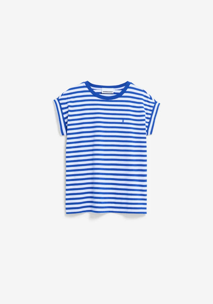 T-Shirt IDAARA STRIPES white-dynamo blue | ARMEDANGELS