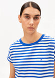 T-Shirt IDAARA STRIPES white-dynamo blue | ARMEDANGELS