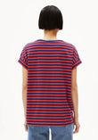 T-Shirt IDAARA STRIPES blue noon-coral blush | ARMEDANGELS