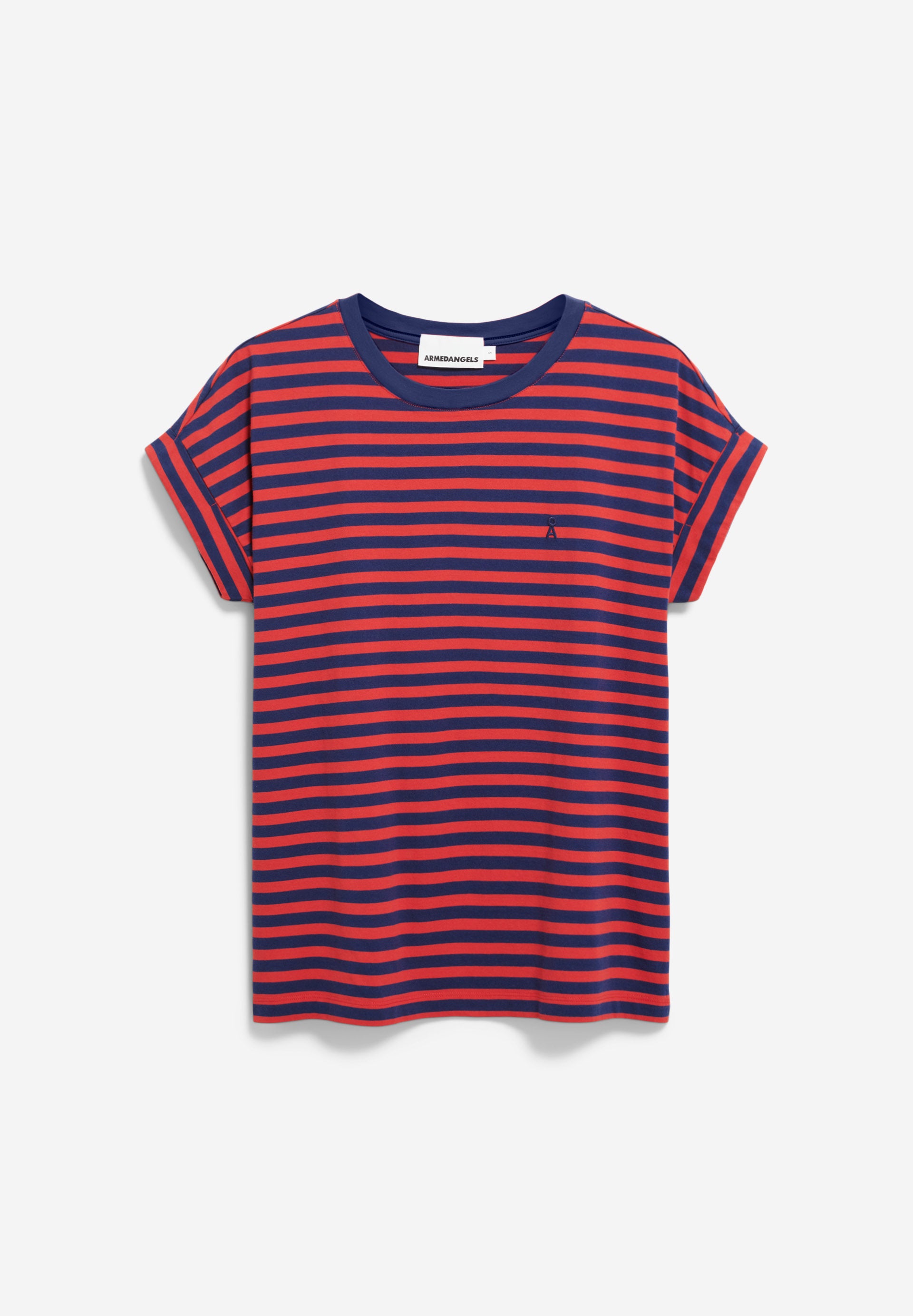 T-Shirt IDAARA STRIPES blue noon-coral blush | ARMEDANGELS