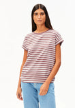 T-Shirt IDAARA STRIPES ice grape-dark berry | ARMEDANGELS