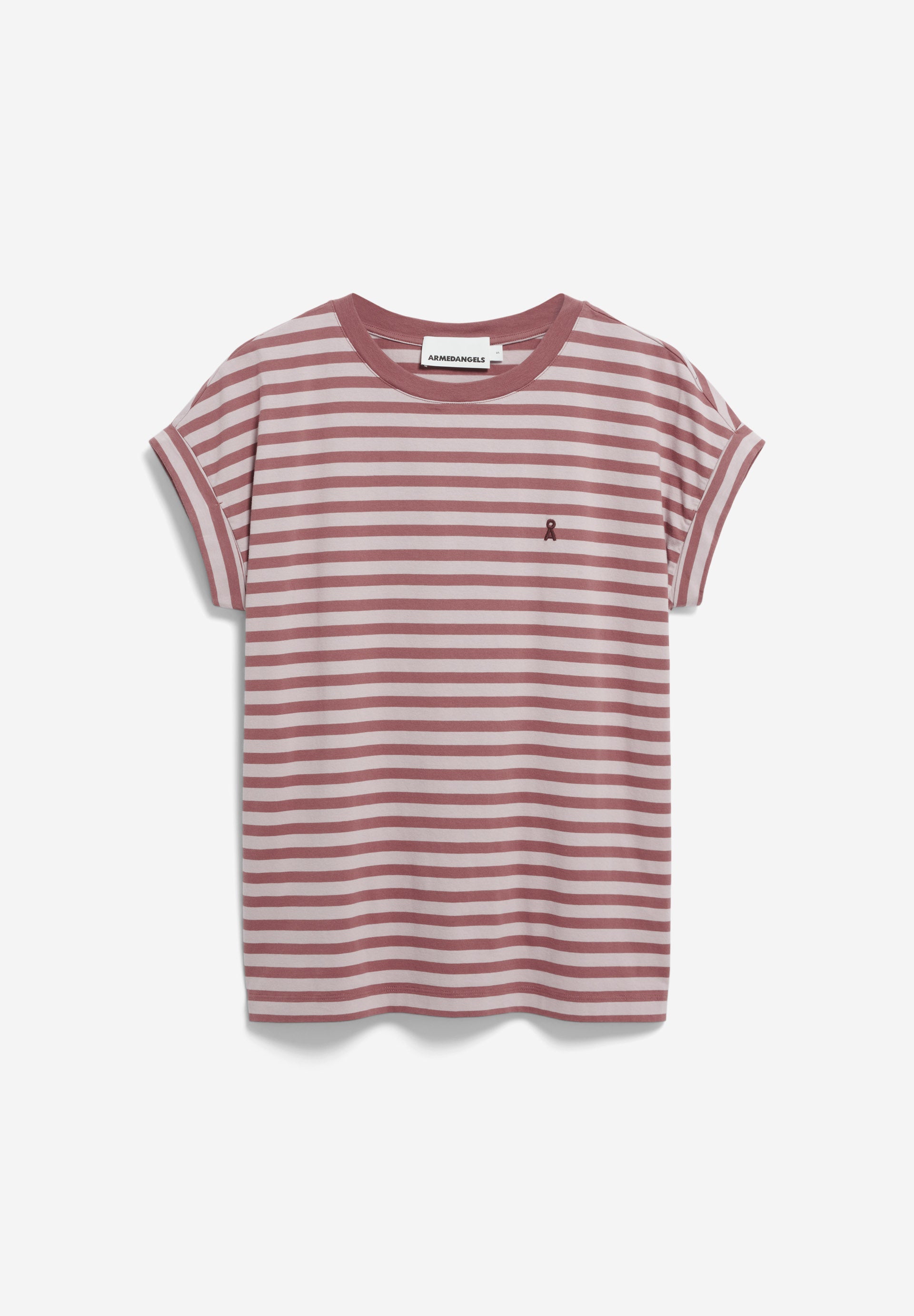 T-Shirt IDAARA STRIPES ice grape-dark berry | ARMEDANGELS