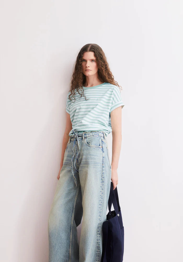 T-Shirt IDAARA STRIPES white-foam | ARMEDANGELS