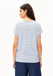 IDAARA STRIPE T-SHIRT white-soft blue | ARMEDANGELS