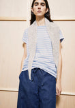 IDAARA STRIPE T-SHIRT white-soft blue | ARMEDANGELS