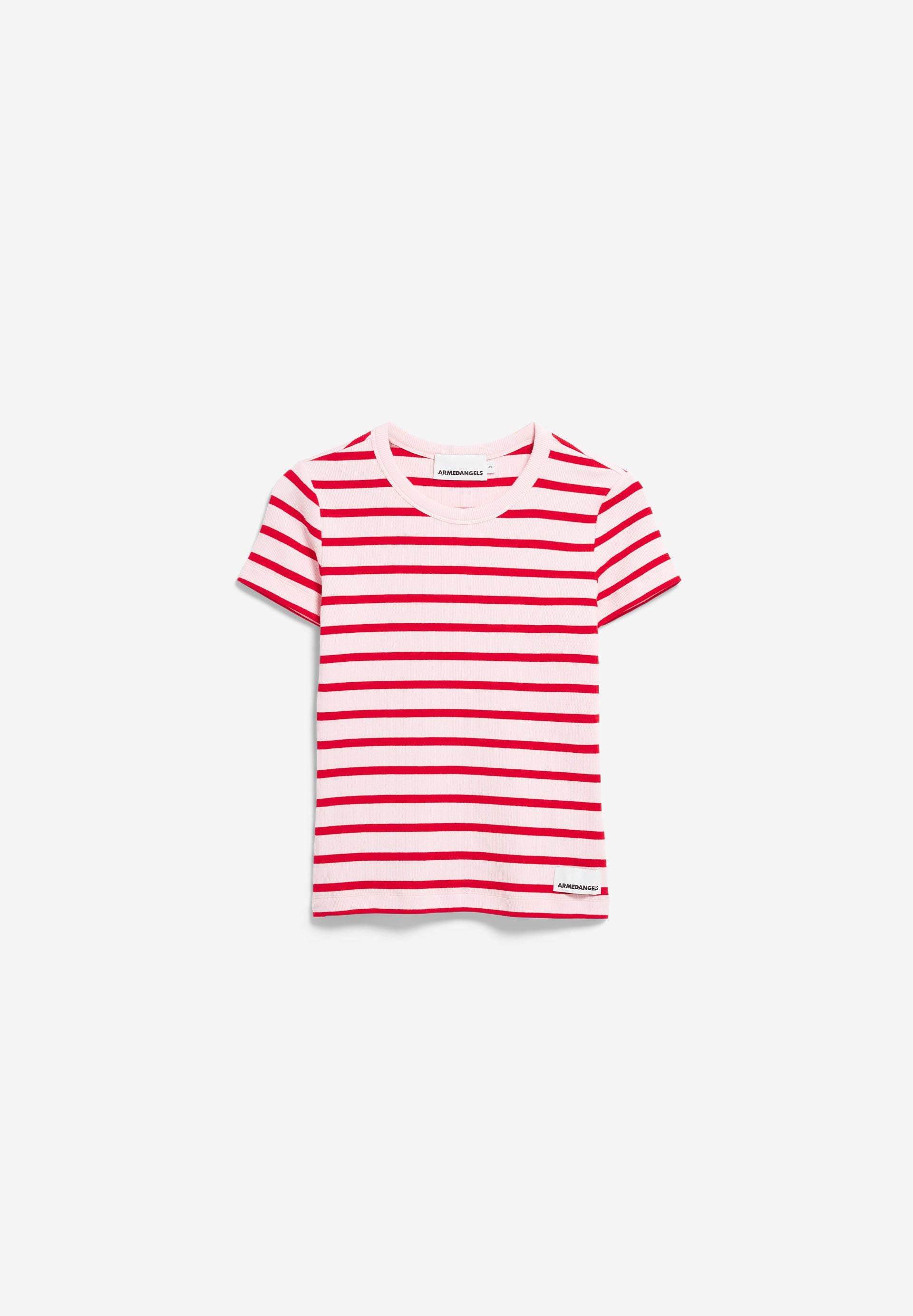 T-Shirt KARDAA STRIPES pink mist-mars red | ARMEDANGELS
