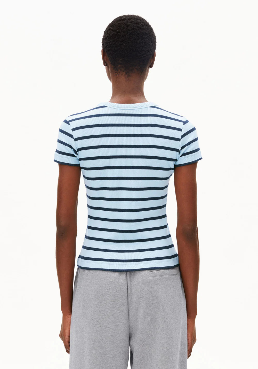 T-Shirt KARDAA STRIPES blue glow-tinted navy | ARMEDANGELS