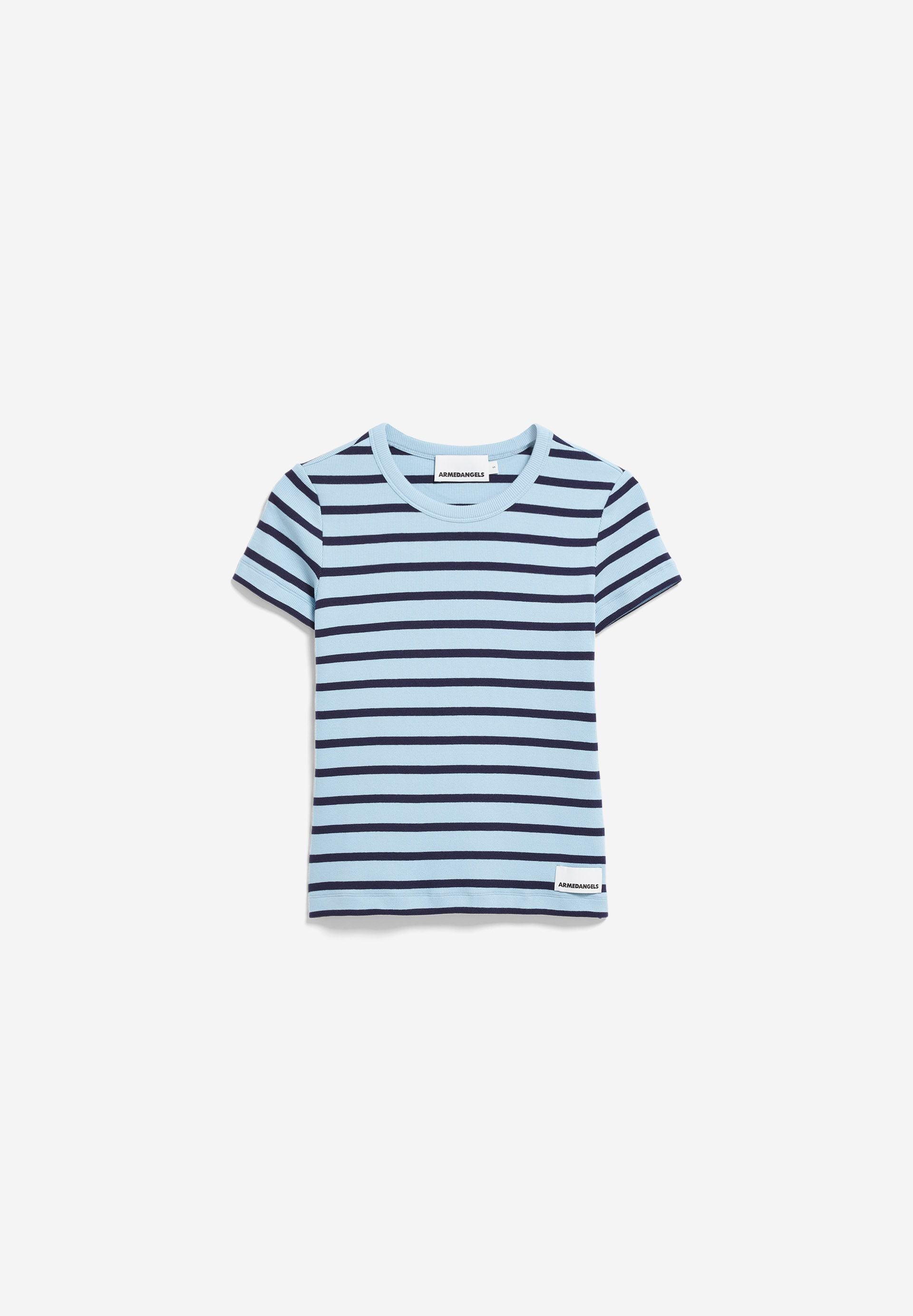 T-Shirt KARDAA STRIPES blue glow-tinted navy | ARMEDANGELS