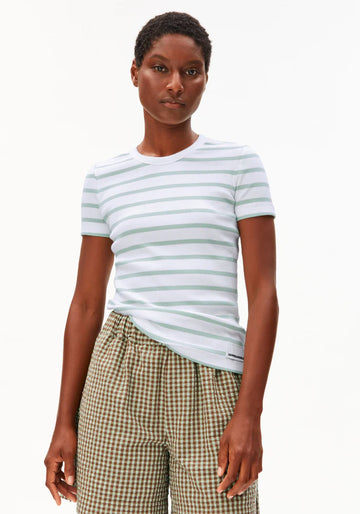T-Shirt KARDAA STRIPES white-foam | ARMEDANGELS