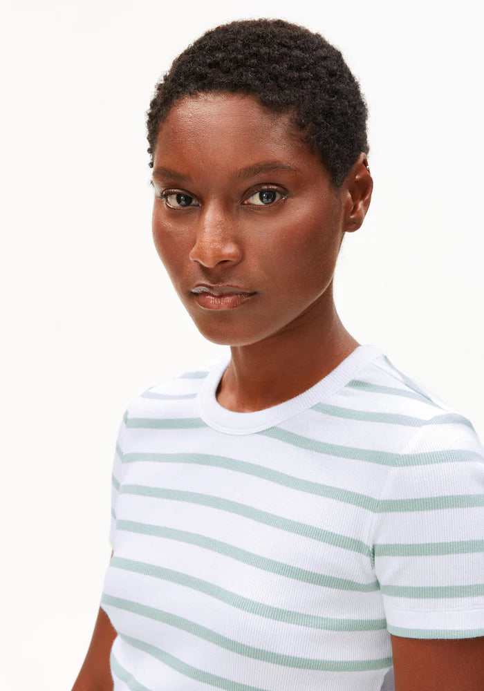 T-Shirt KARDAA STRIPES white-foam | ARMEDANGELS