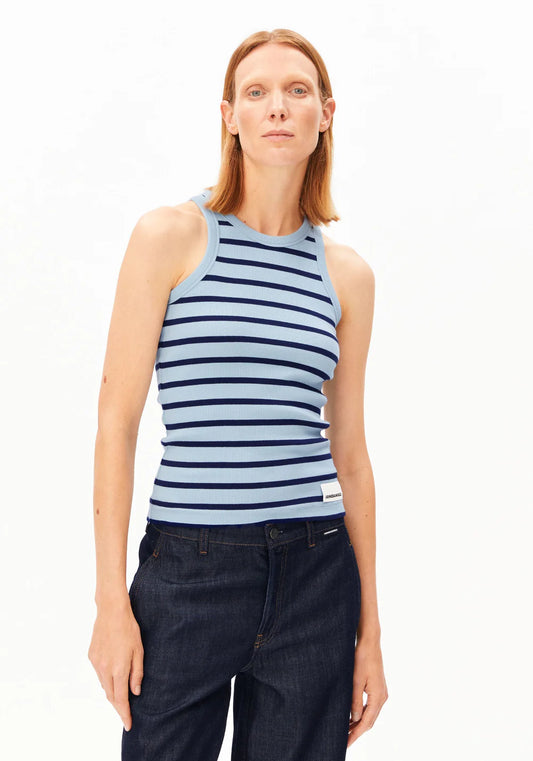 Tank Top KANITAA STRIPES blue glow-tinted navy | ARMEDANGELS