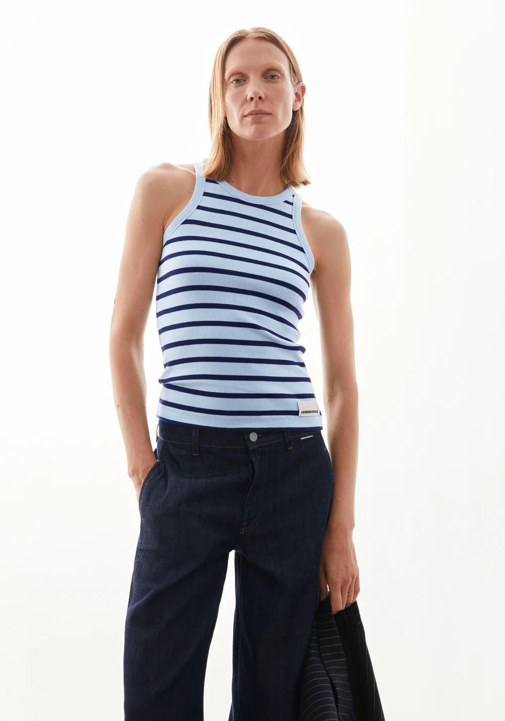 Tank Top KANITAA STRIPES blue glow-tinted navy | ARMEDANGELS