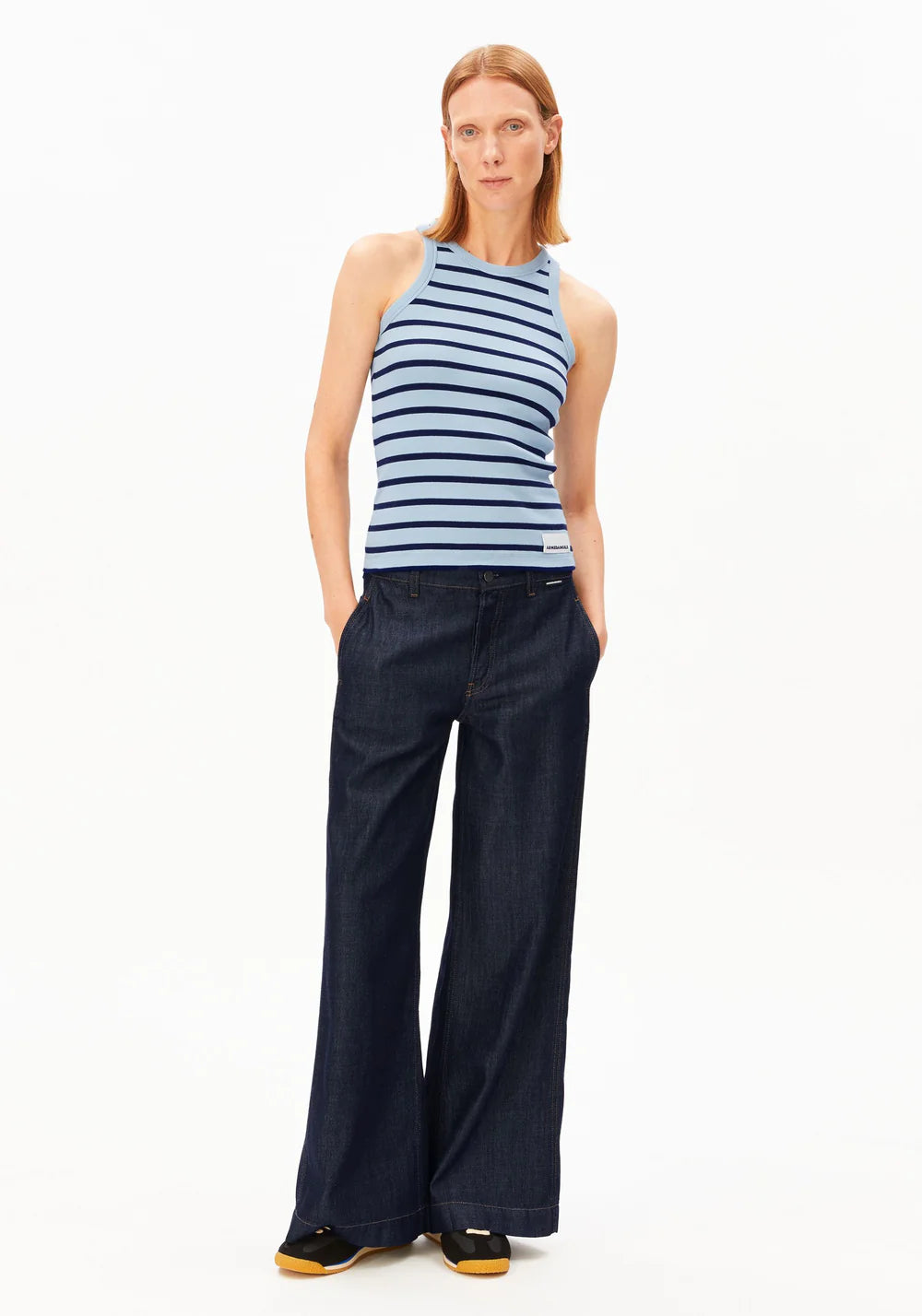 Tank Top KANITAA STRIPES blue glow-tinted navy | ARMEDANGELS