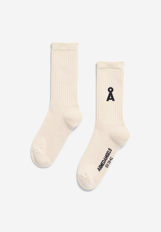Socken SAAMUS BOLD oatmilk-black | ARMEDANGELS
