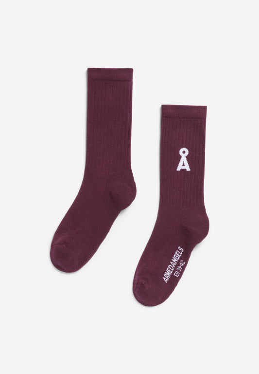 Socken SAAMUS BOLD dark cranberry | ARMEDANGELS
