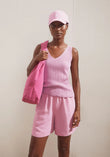 Stricktop LINEN BLEND KNIT TOP washed berry | ARMEDANGELS