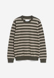 Strick Pullover LOUKAA FINE STRIPES forest pine-light sage | ARMEDANGELS