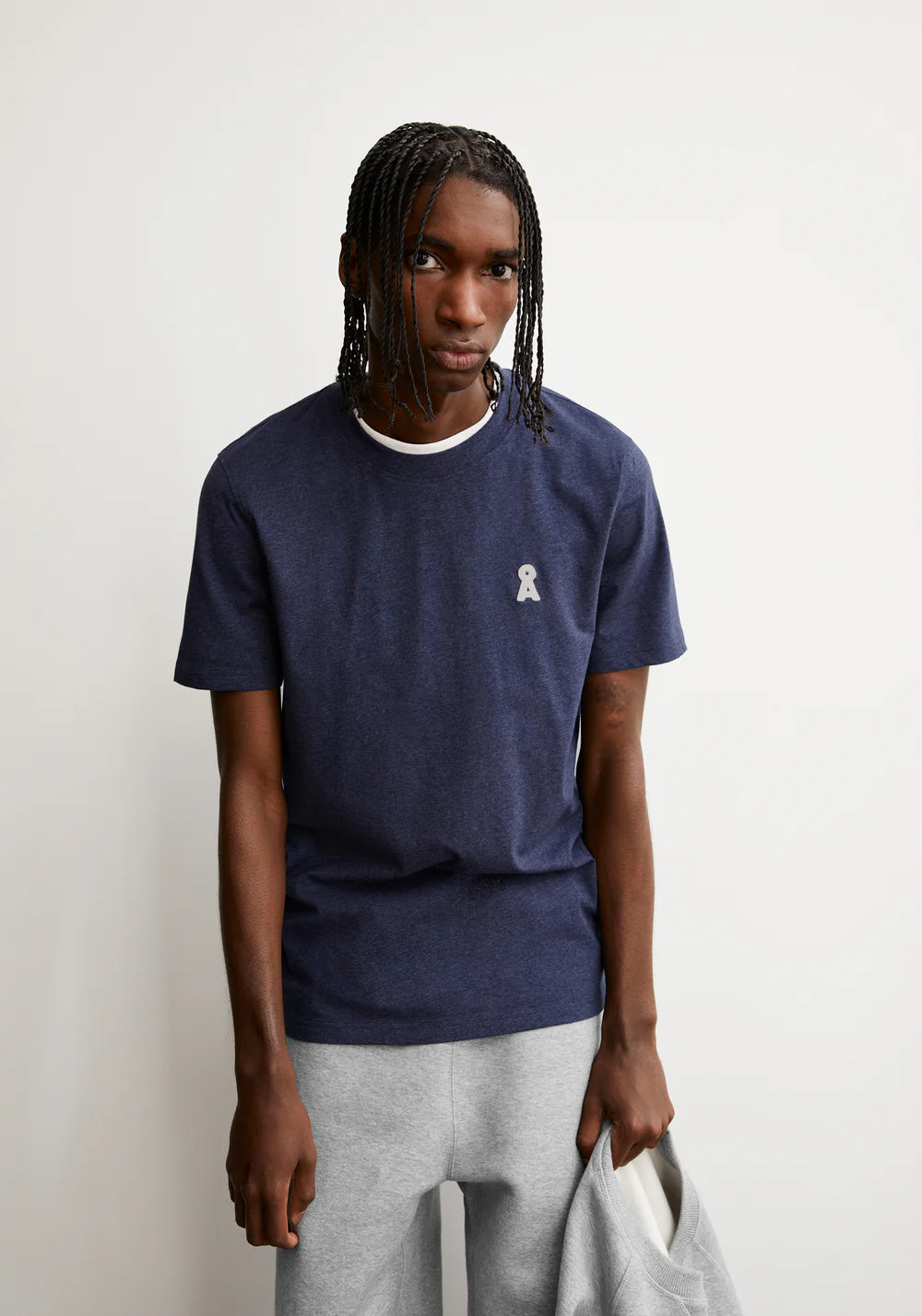 T-Shirt ICONIC Å MAARKOS MLNG blue melange  | ARMEDANGELS