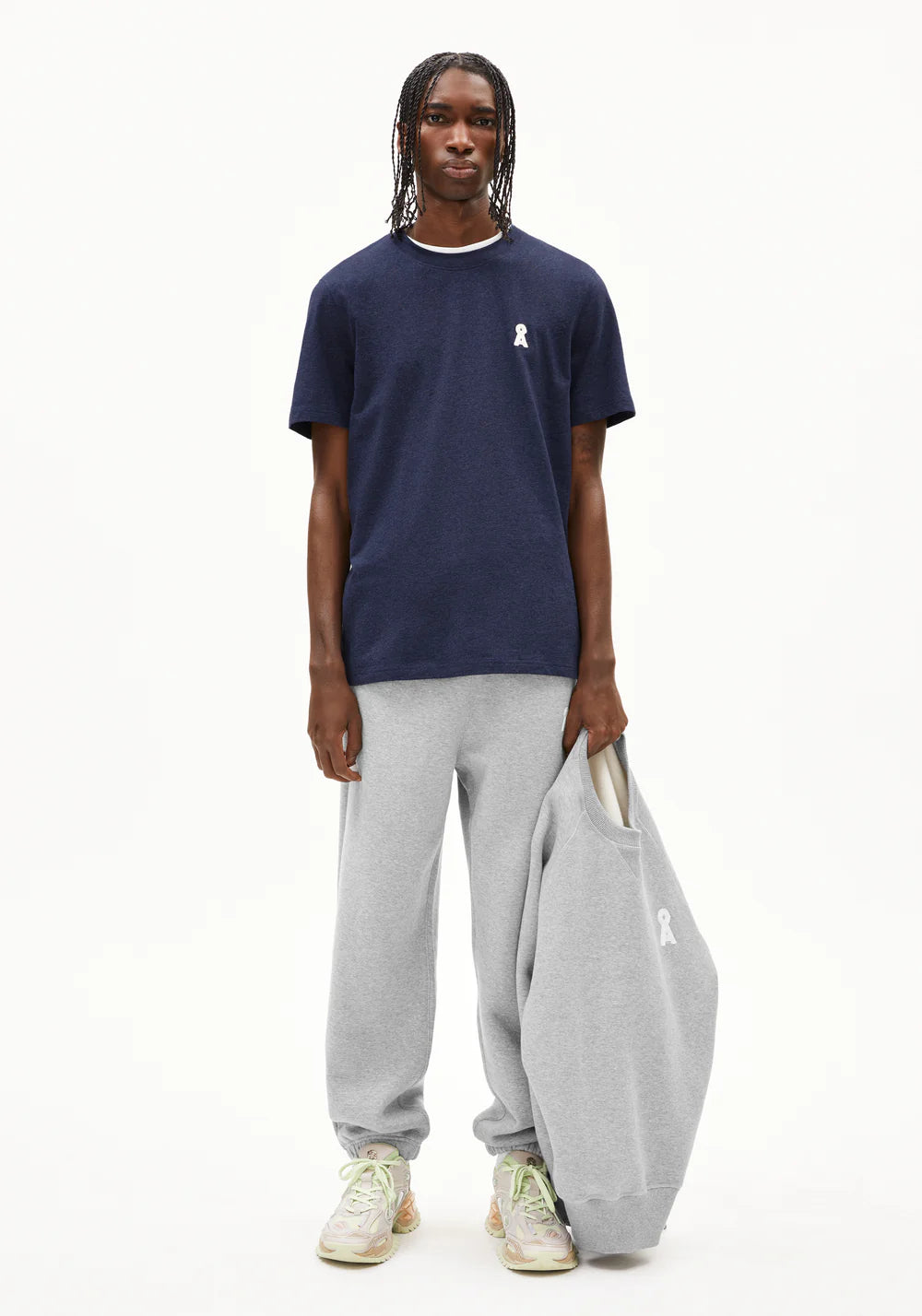 T-Shirt ICONIC Å MAARKOS MLNG blue melange  | ARMEDANGELS