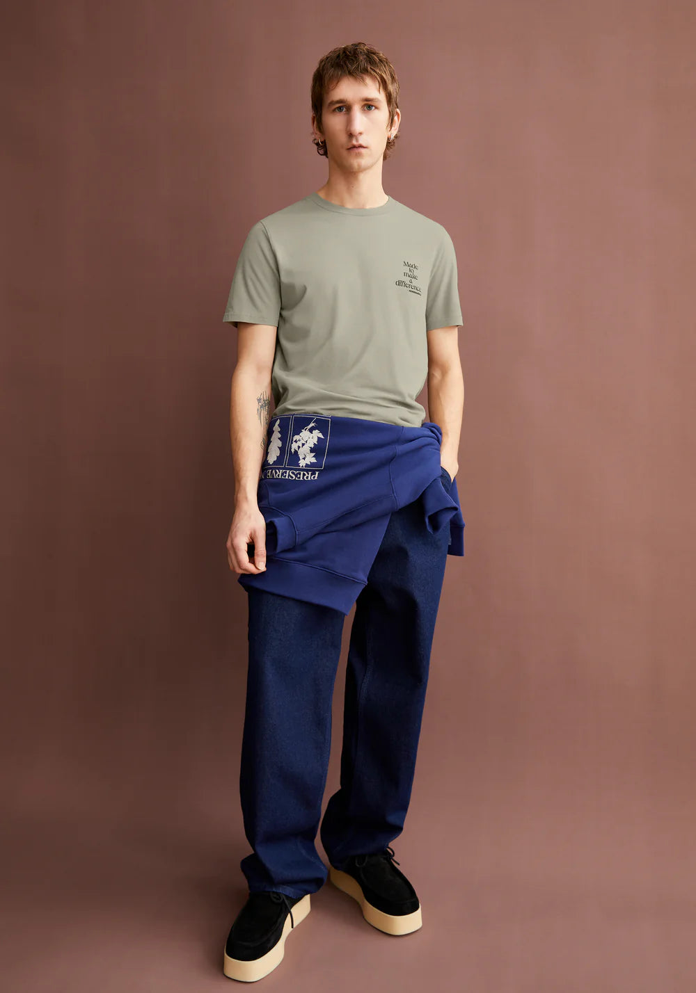 T-Shirt JAAMES DIFFERENCE light sage  | ARMEDANGELS