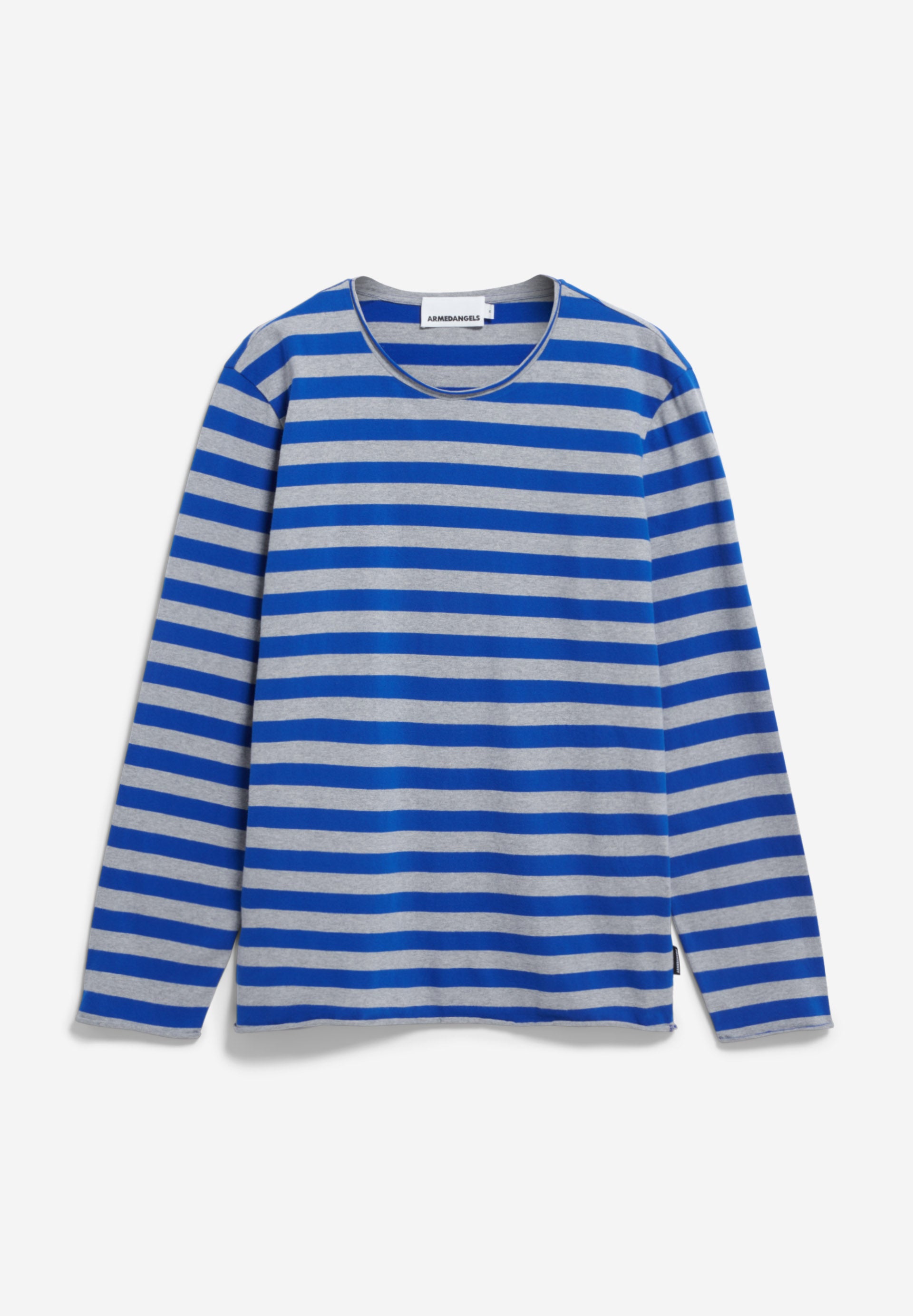 Longsleeve MAARKOS LS STRIPES BR silver melange-dark wave | ARMEDANGELS