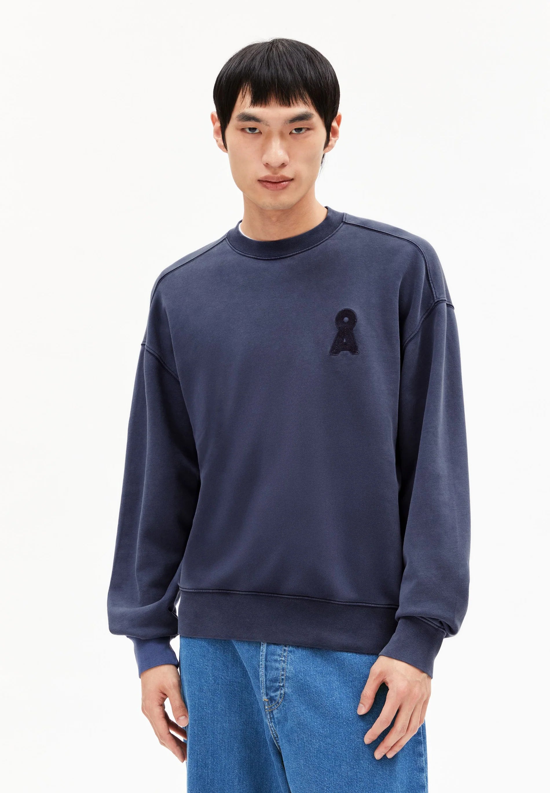 Sweatshirt ICONIC A GMT DYE night sky washed | ARMEDANGELS