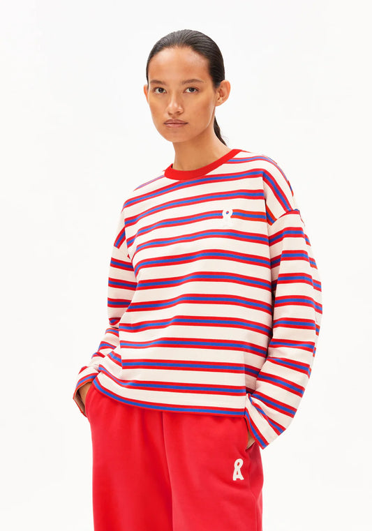 Sweatshirt ICONIC A FRANKAA BOLD undyed-mars red-dynamo blue | ARMEDANGELS