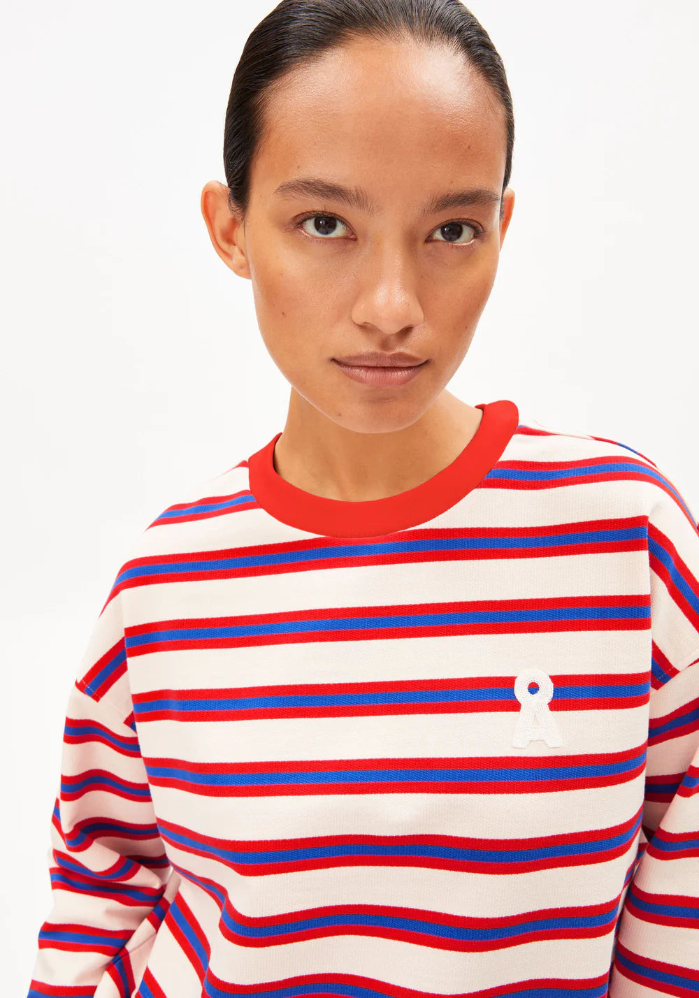 Sweatshirt ICONIC A FRANKAA BOLD undyed-mars red-dynamo blue | ARMEDANGELS