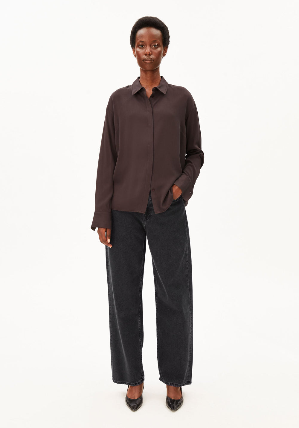 LARISAANA LONGSLEEVE BLOUSE claystone | ARMEDANGELS